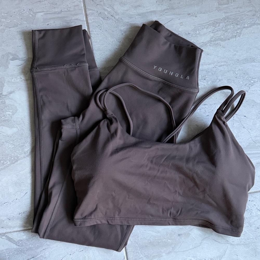 YoungLA taupe/Brown second skin Activewear Set